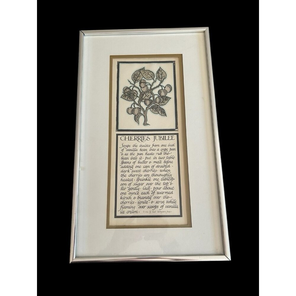 David Lance Goines 30 Recipes Suitable for Framing 'Cherries Jubilee' Framed